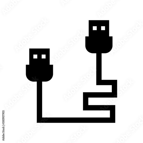 usb cable icon or logo isolated sign symbol vector illustration - high quality black style vector icons
