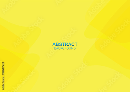 Abstract wavy yellow background with geometric element. Fluid shapes composition. Liquid color.