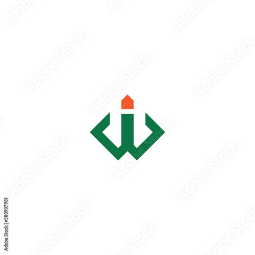 Alphabet Initials logo WI, IW, W and I