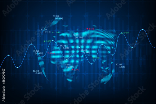 Vector stock market graph trading chart global concept.