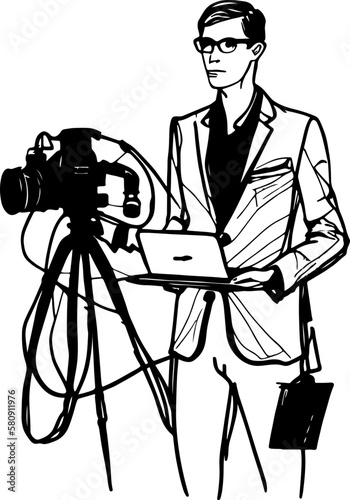 Sketch drawing of reporter