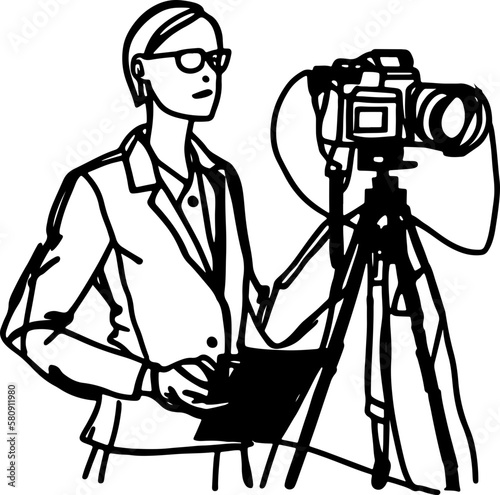 Sketch drawing of reporter