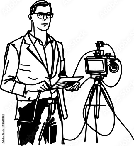 Sketch drawing of reporter