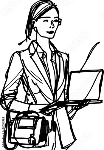 Sketch drawing of reporter