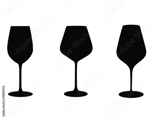 set of wine glasses vector eps 10