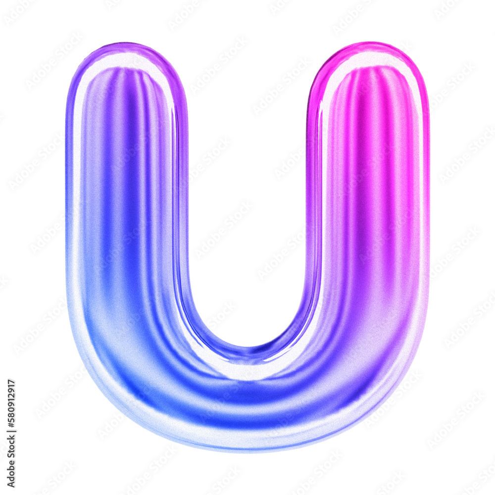 3d Gradient Letter U 3d Gradient Letter U