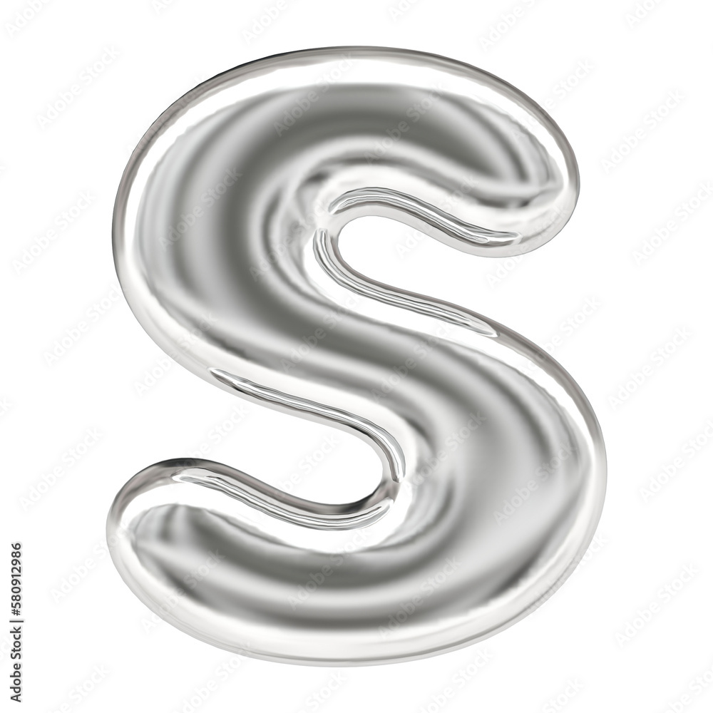 3d Silver Letter S 3d Silver Letter S