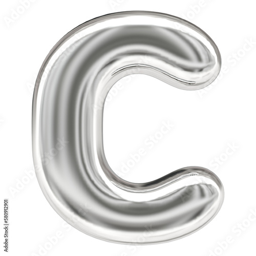 3d Silver Letter C