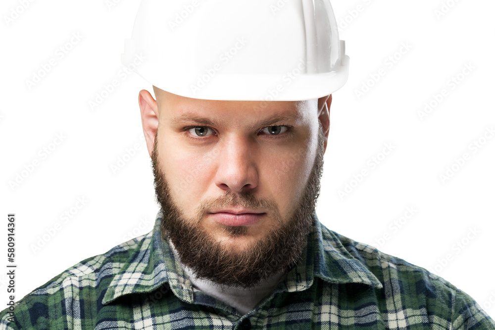 Man builder in hard hat Man builder in hard hat