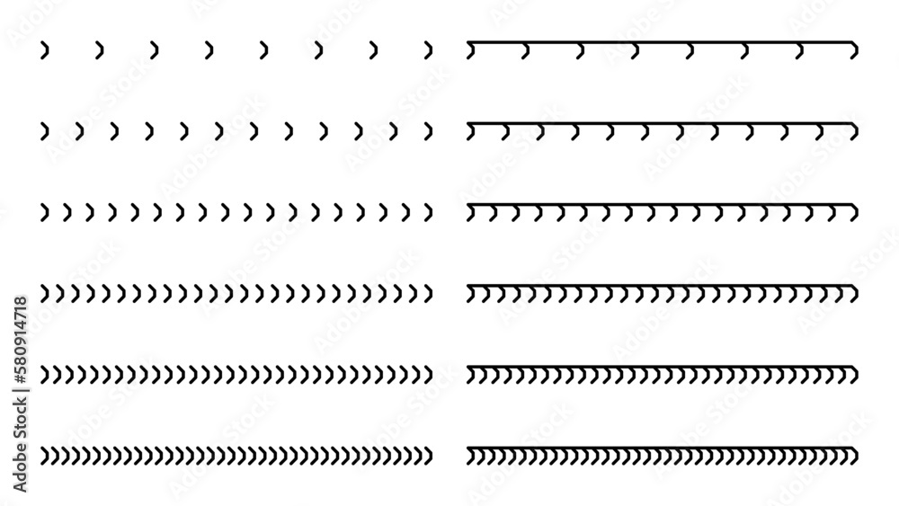 Fototapeta premium Set of decorative separation strip isolated on white background. Design element.