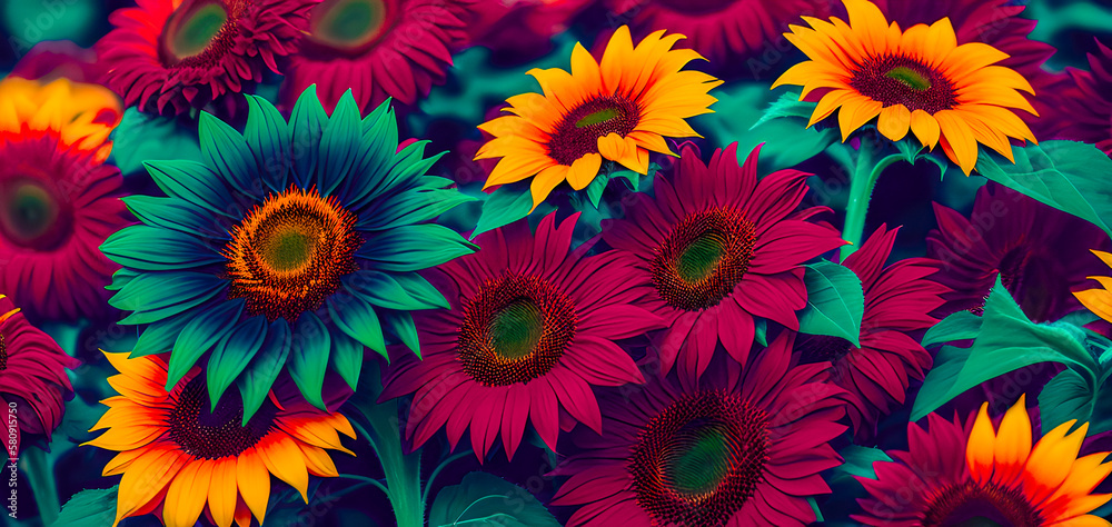 colorful flower background. Generative Ai