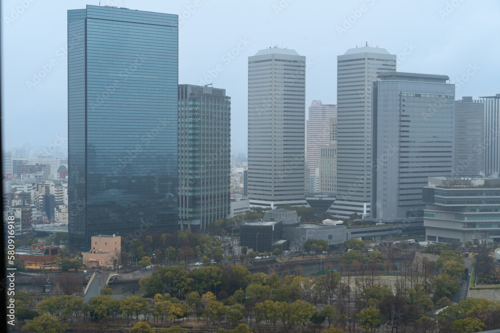 Fototapeta premium 大阪都市風景 ビル