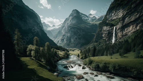 Beautiful Switzerland Landscape Nature Wallpaper Generated AI HD 4K