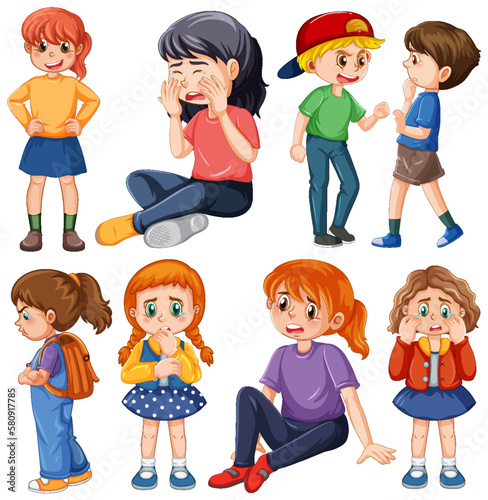 Set of children cartoon character