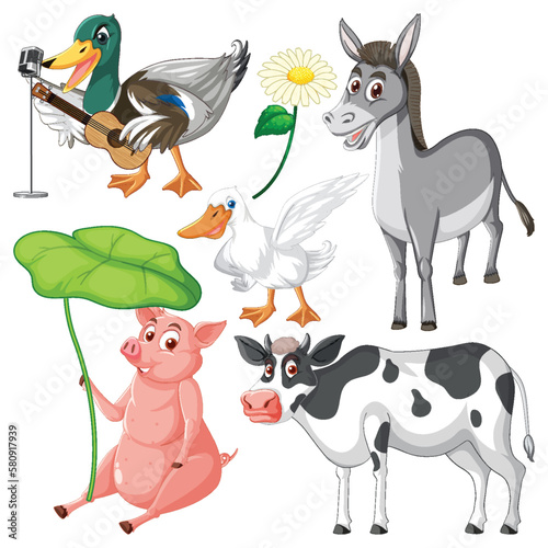 Set of mix animal farm character