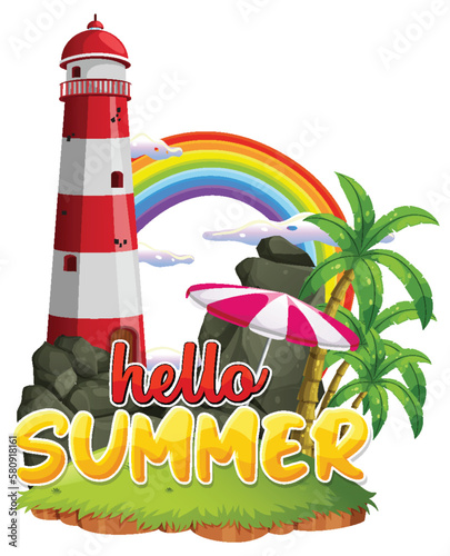 Hello summer logo template