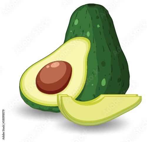 Isolated avocado fruit cartoon