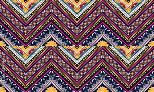 Geometric ethnic flower pattern for background,fabric,wrapping,clothing,wallpaper,Batik,carpet,embroidery style.