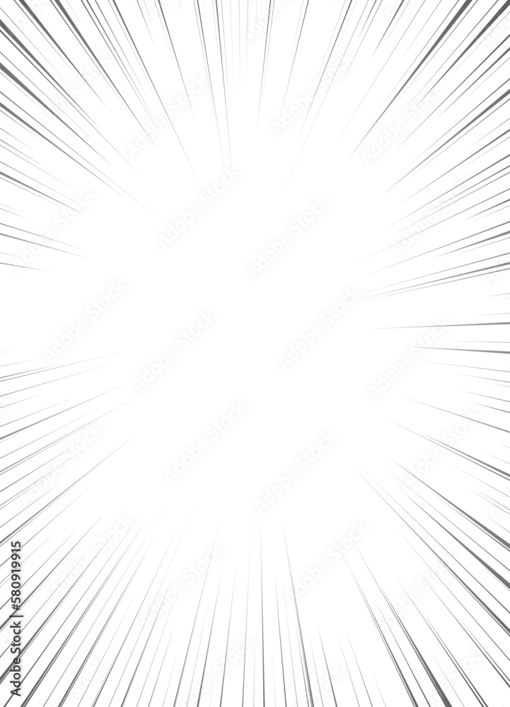 Manga radial speed lines for comic effect. Motion and force action ...