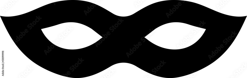 Mask superhero carnival or halloween vector icon. Black masquerade zorro costume eye mask silhouette hidden burgar face. Simple design incognito theatre party masque shape clip art illustration. Mask superhero carnival or halloween vector icon. Black masquerade zorro costume eye mask silhouette hidden burgar face. Simple design incognito theatre party masque shape clip art illustration.