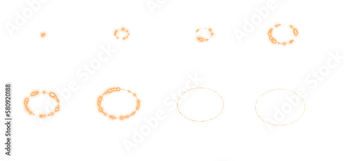 神秘的なオレンジの輪、光の環、エンジェルリング 透過素材