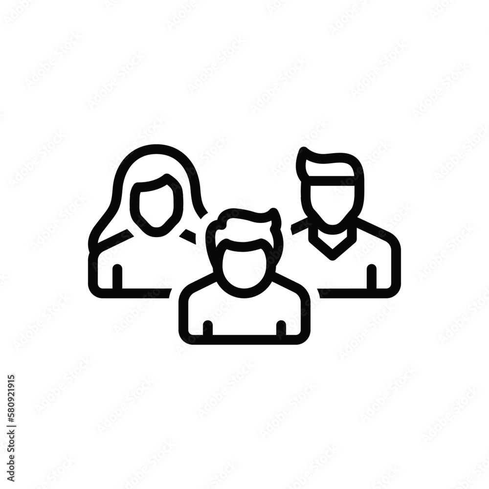 Black line icon for relatives Black line icon for relatives