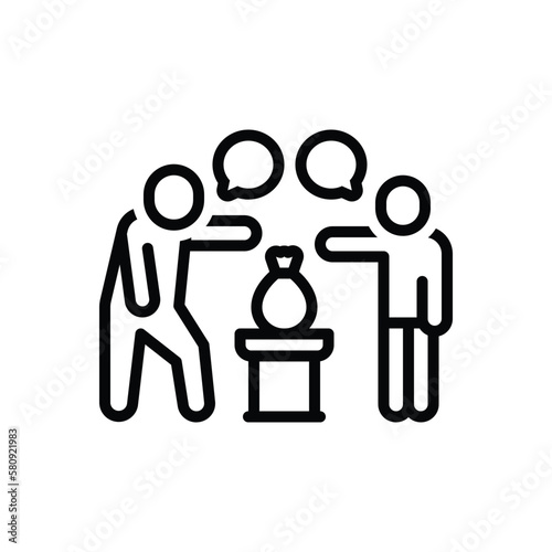 Black line icon for argue