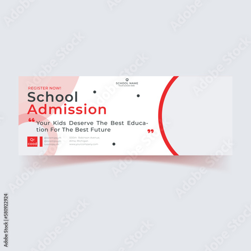 Abstract gradient modern geometric banner template design in red color palette combination. Suitable for advertising and promotion in social media vector design, school add banner de