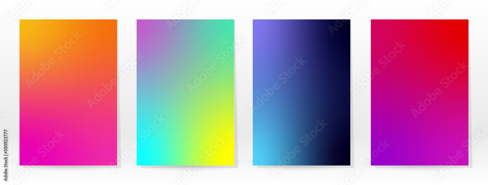 Minimal Poster. Pastel Soft. Rainbow Gradient Set.