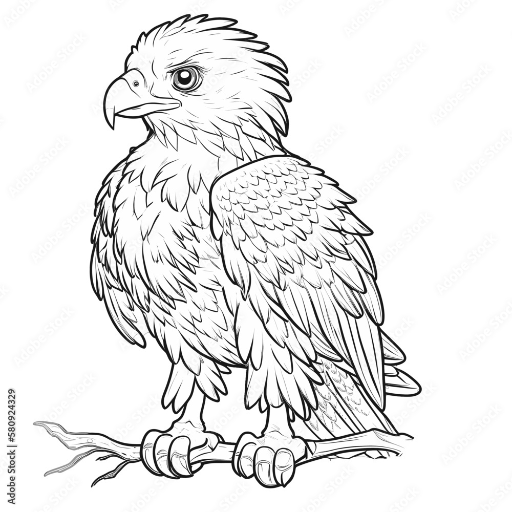 Eagle vector, isolated on white background, vector illustration.