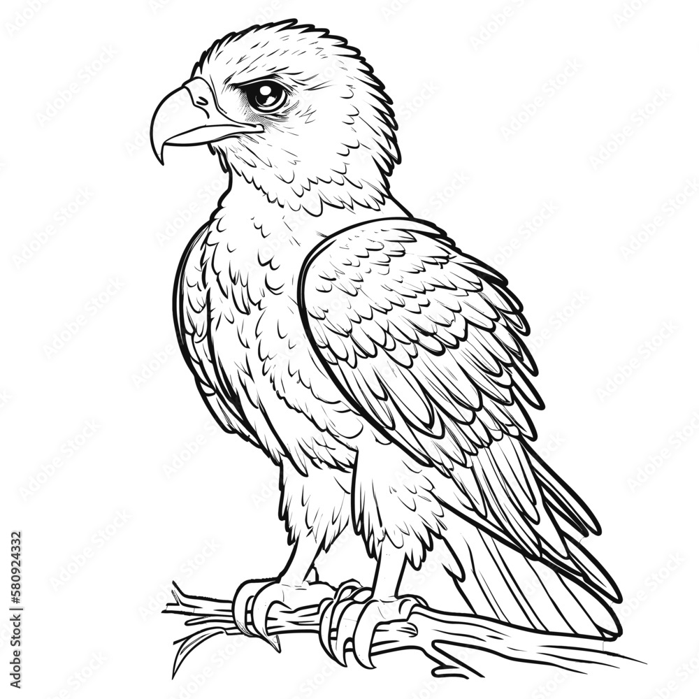 Eagle vector, isolated on white background, vector illustration.