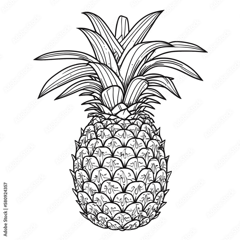 Pineapple vector, isolated on white background. Pineapple vector, isolated on white background.