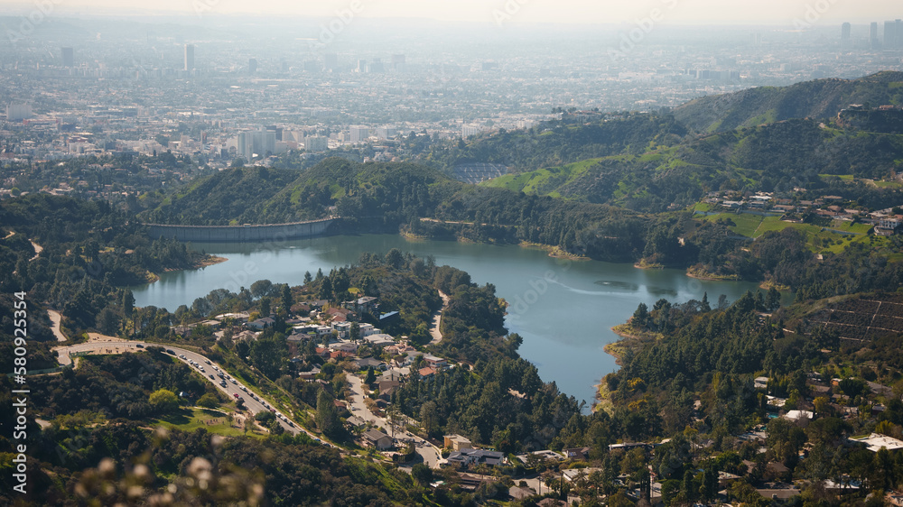 Fototapeta premium lake in the green hills
