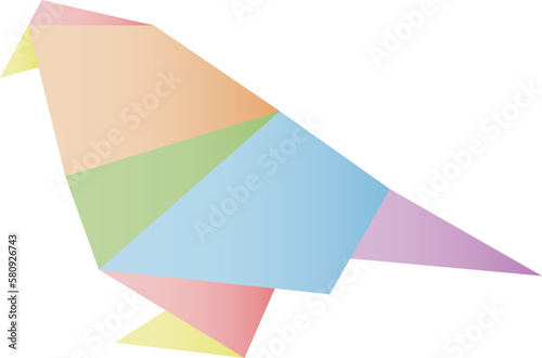 origami bird colorful vector