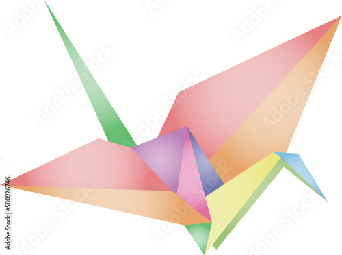 origami crane colorful vector