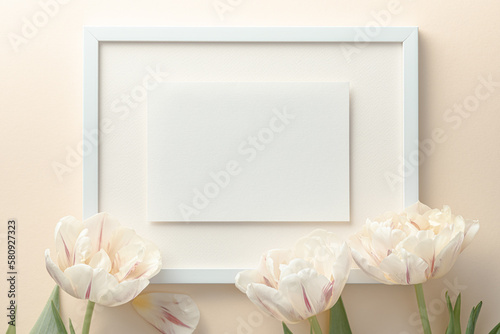 Mother's Day image with Tulips and Greeting Card