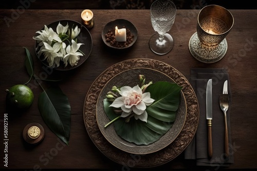 Putting Together a Classy Thai Dinner Table. Generative AI