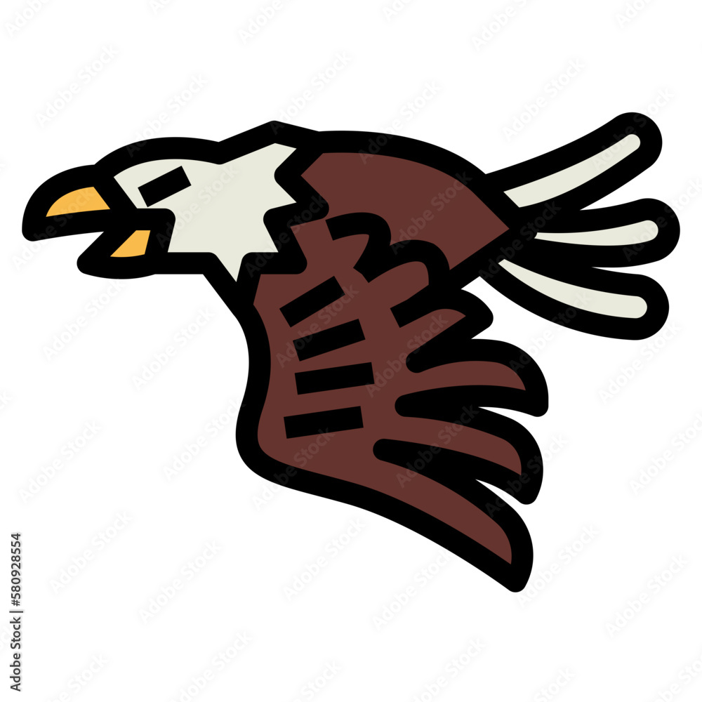 Eagle filled outline icon style Eagle filled outline icon style