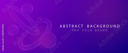 Science technology, futuristic abstract space vector background. Datacenter wide grid network. Modern vector blue and purple template with grid 3d geometric shapes. 