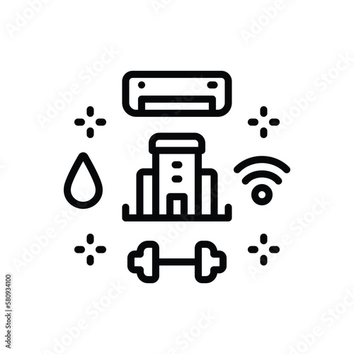 Black line icon for amenities