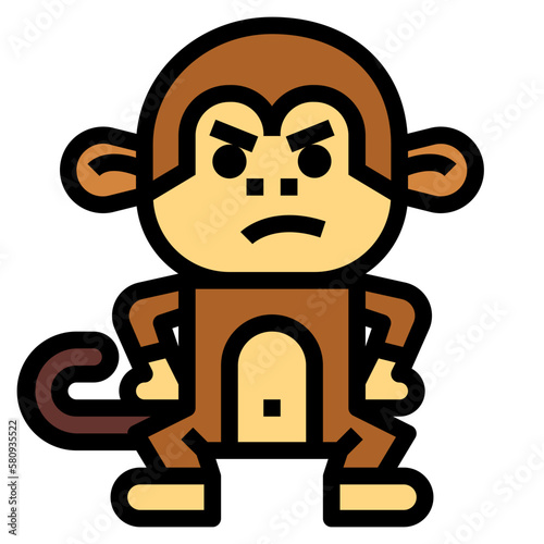 monkey filled outline icon style