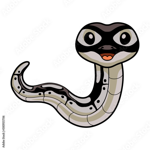 Cute happy python snake cartoon