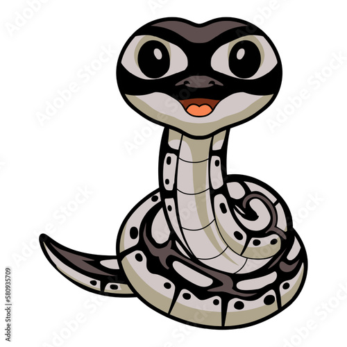 Cute happy python snake cartoon
