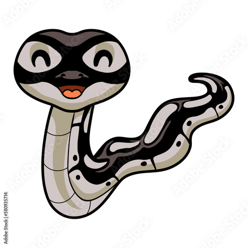 Cute happy python snake cartoon