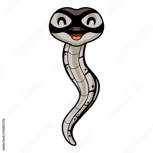 Cute happy python snake cartoon