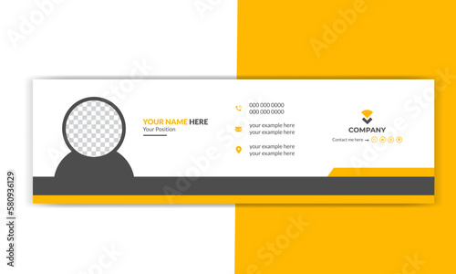 email signature in modern and minimal layout. Corporate email signature with an author photo place.