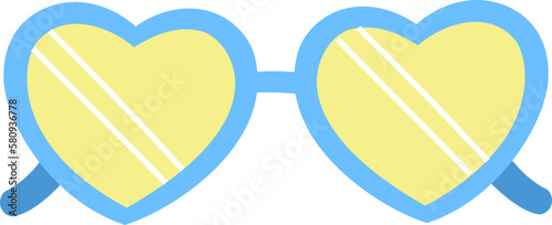 Heart blue sunglasses summer illustration
