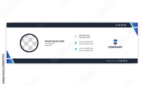 email signature in modern and minimal layout. Corporate email signature with an author photo place.