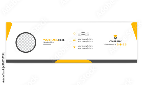 email signature in modern and minimal layout. Corporate email signature with an author photo place.