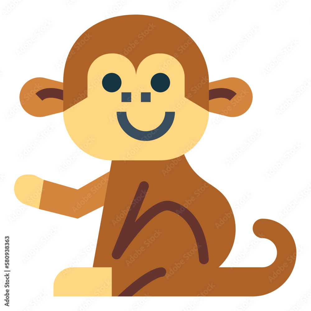 Obraz premium monkey flat icon style